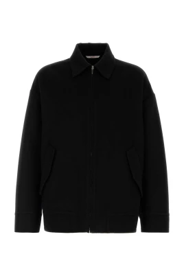 Svart Oversize Jacka i Ullmix