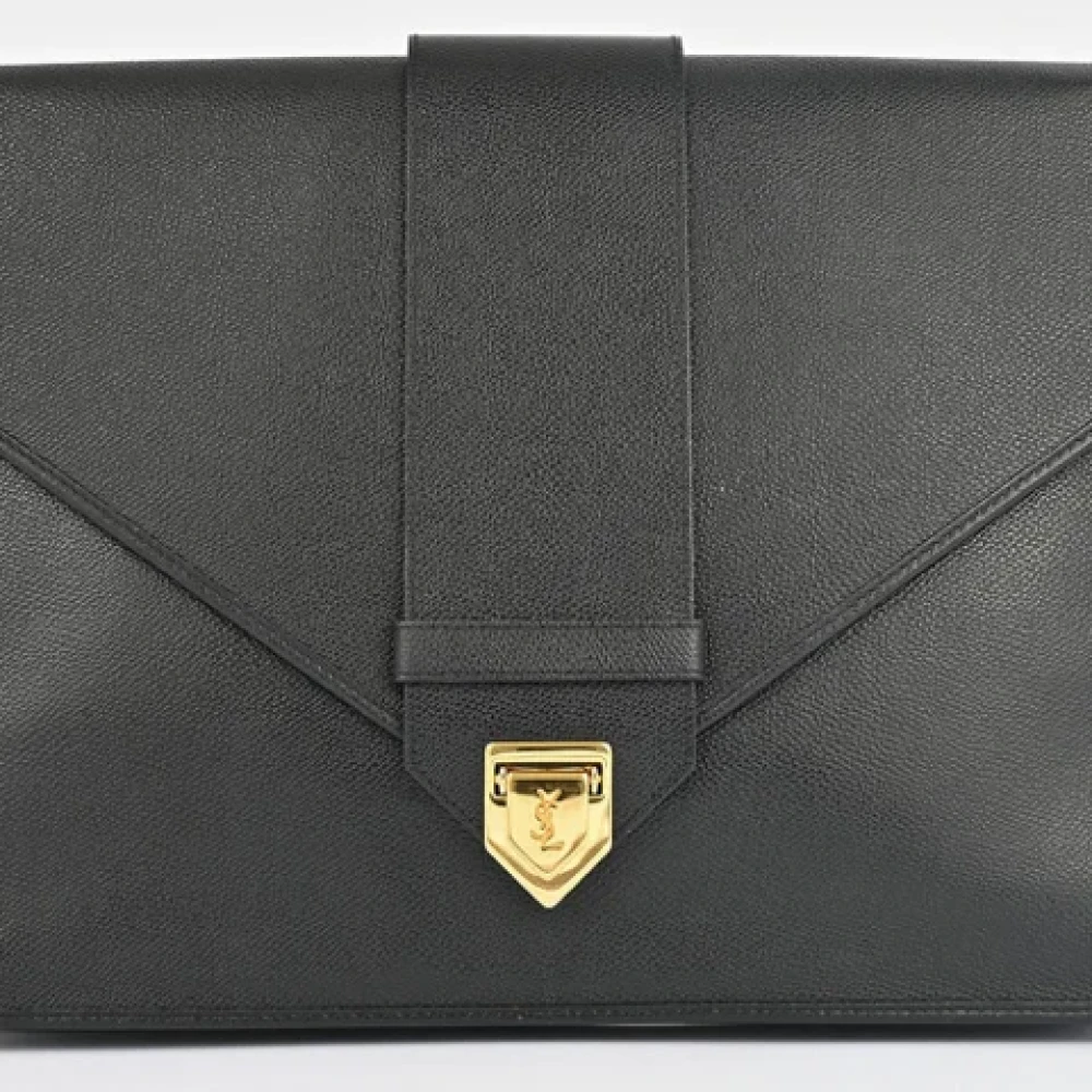 Yves Saint Laurent Vintage Pre-owned Leather clutches Black Dames