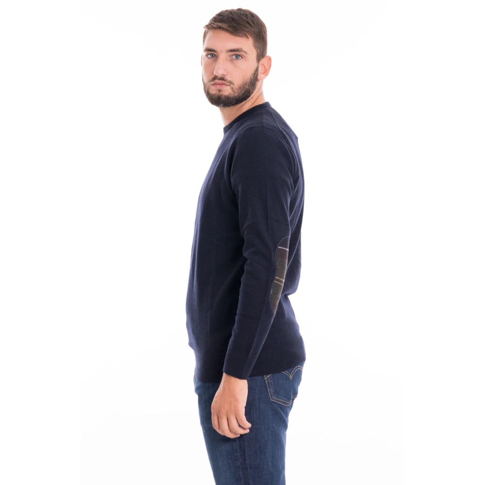 Barbour Harrow Crew Neck Sweater Blue Heren