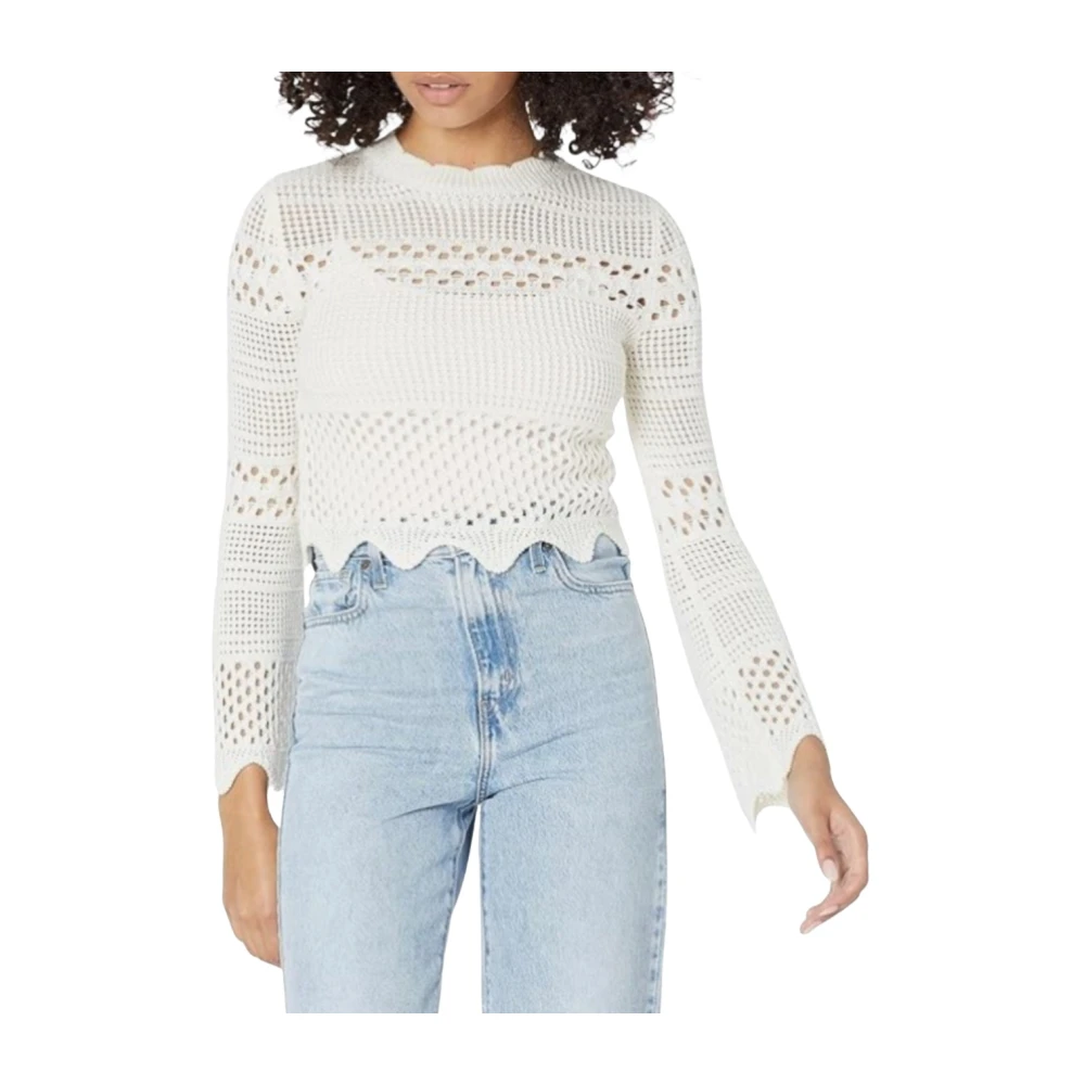 Guess White Round-Neck Knitwear, Female, Xs, Annie Knit Jumper