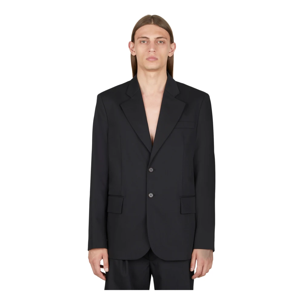 Diomene Men's Black Dioe, Blazers, S, Wool Suit Blazer