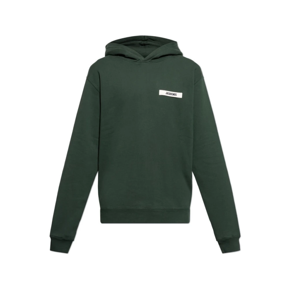 Jacquemus Green Hoodies, Male, L, The Gros Grain Hoodie