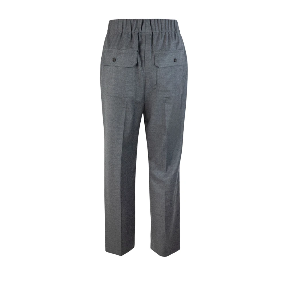 Max Mara Comfortabele wollen flanellen broek Gray Dames