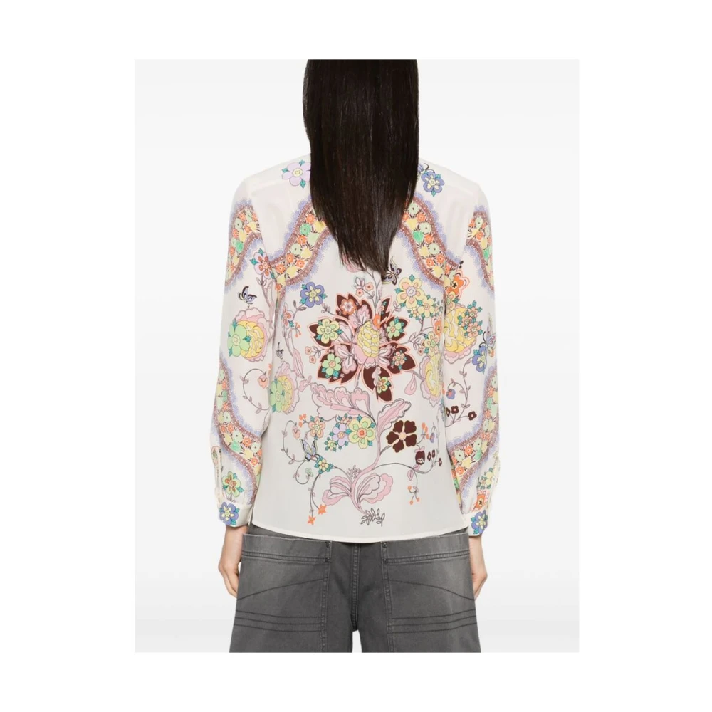 ETRO Beige Overhemd met Korte Mouwen Multicolor Dames