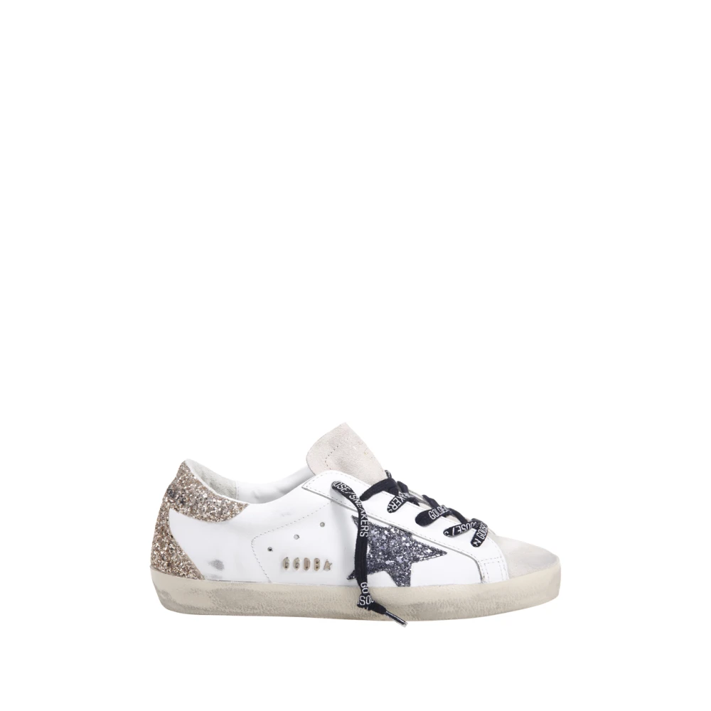 Golden Goose Glitter Ster Hak Leren Sneakers White Dames