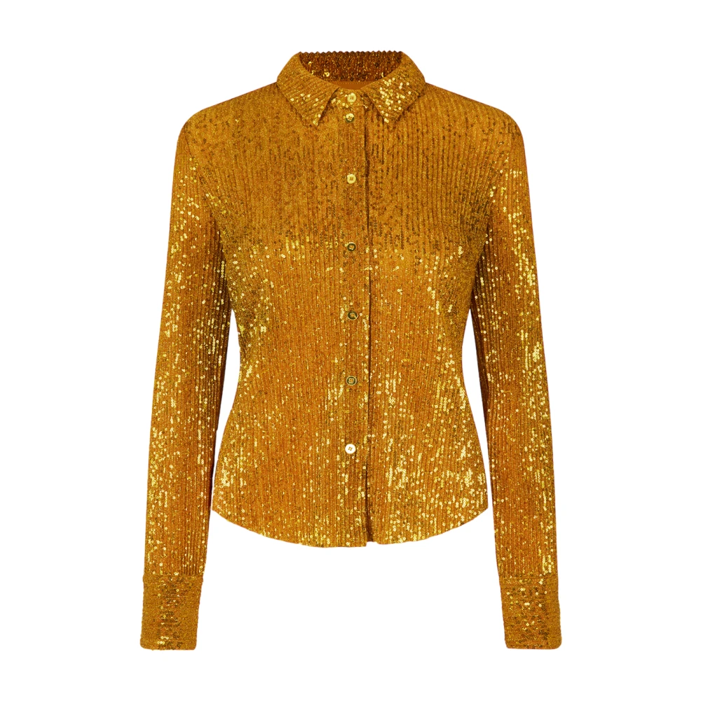 Stine Goya Yellow Sequins Jersey Shirt For Evening Occasions - Female - Shirts - Xs - Blouses & Shirts