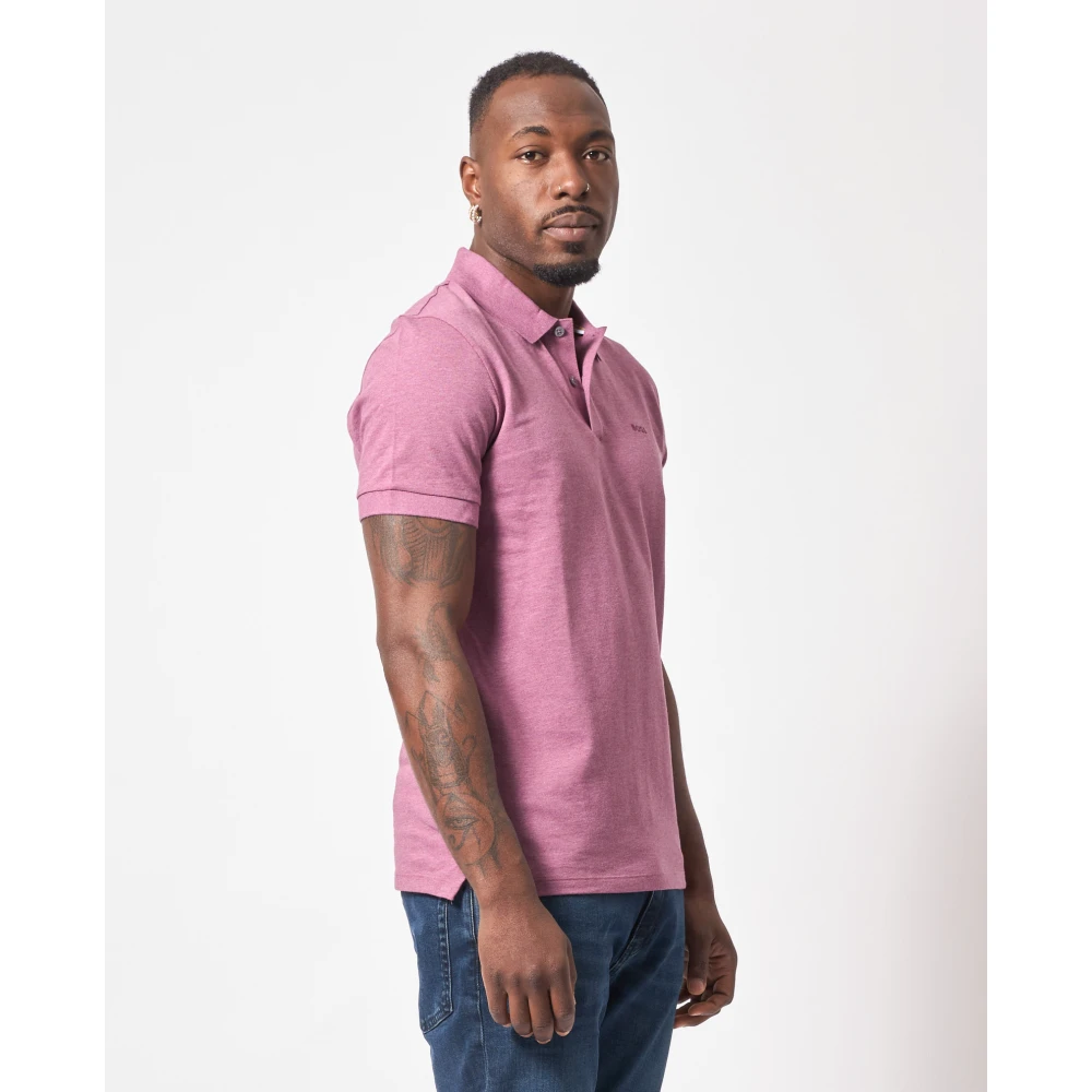 Hugo Boss Paarse Polo Shirt met Geborduurd Logo Purple Heren