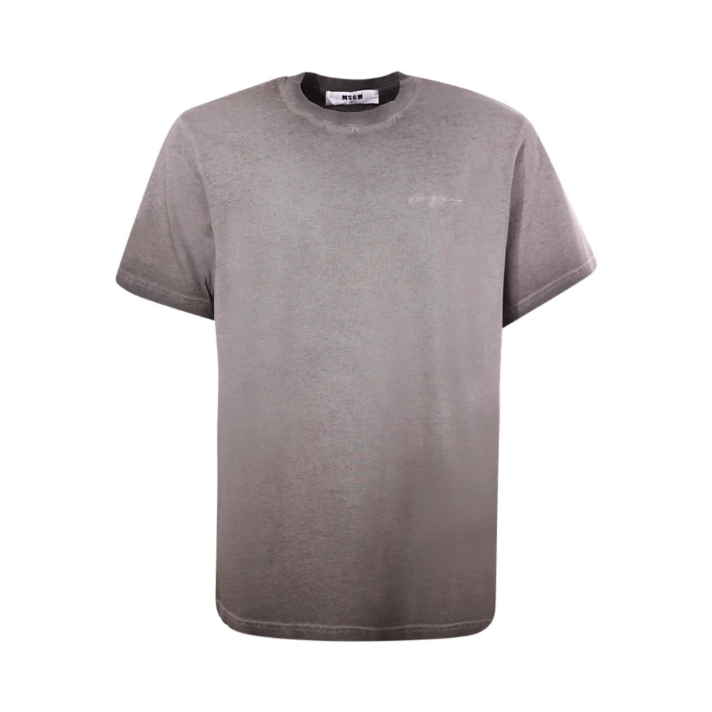 Msgm Ronde hals T-shirt Antraciet Katoen Italië Gray Heren