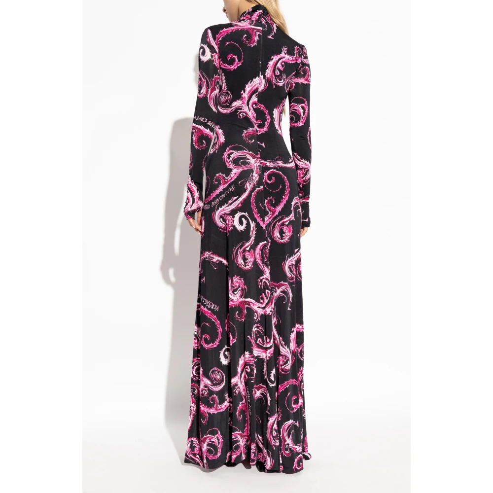 Versace Jeans Couture Gestreepte Jurk Black Dames