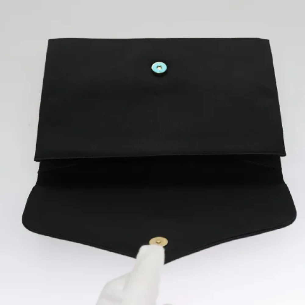 Saint Laurent Vintage Pre-owned Satin clutches Black Dames