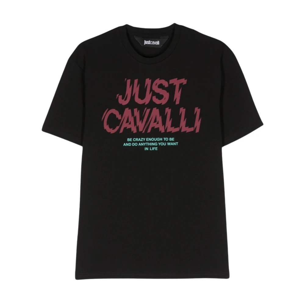 Just Cavalli Zwarte T-shirts & Polos voor mannen Black Heren