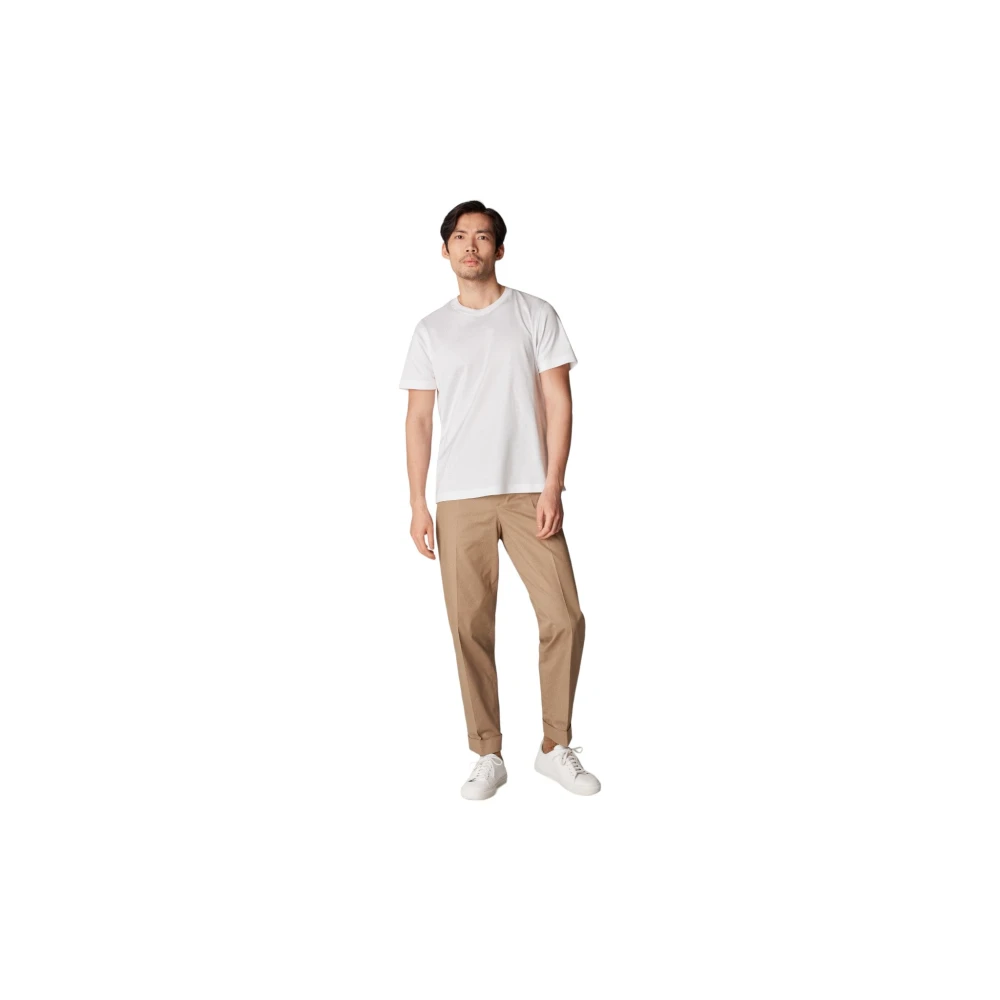 Eton Luxe Katoenen Crewneck T-shirt White Heren