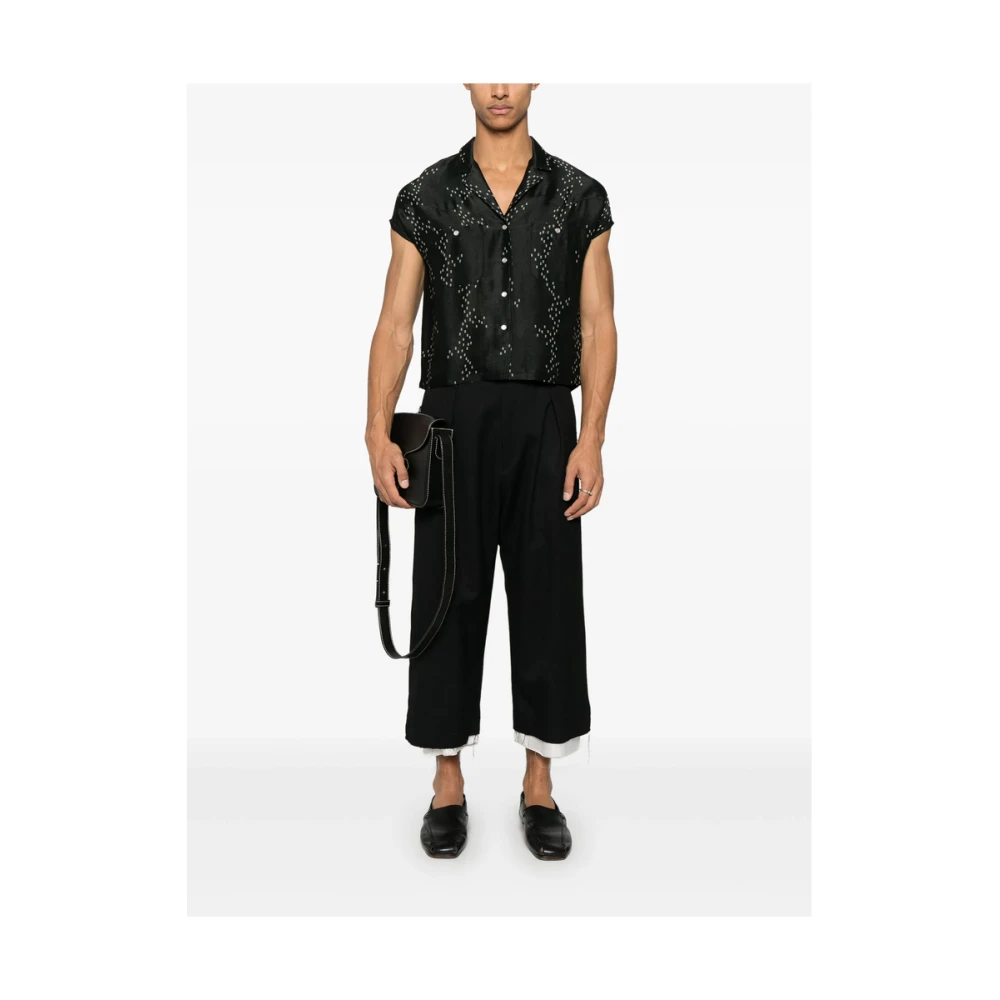 Needles Zwarte Camp Kraag Sweater Black Heren