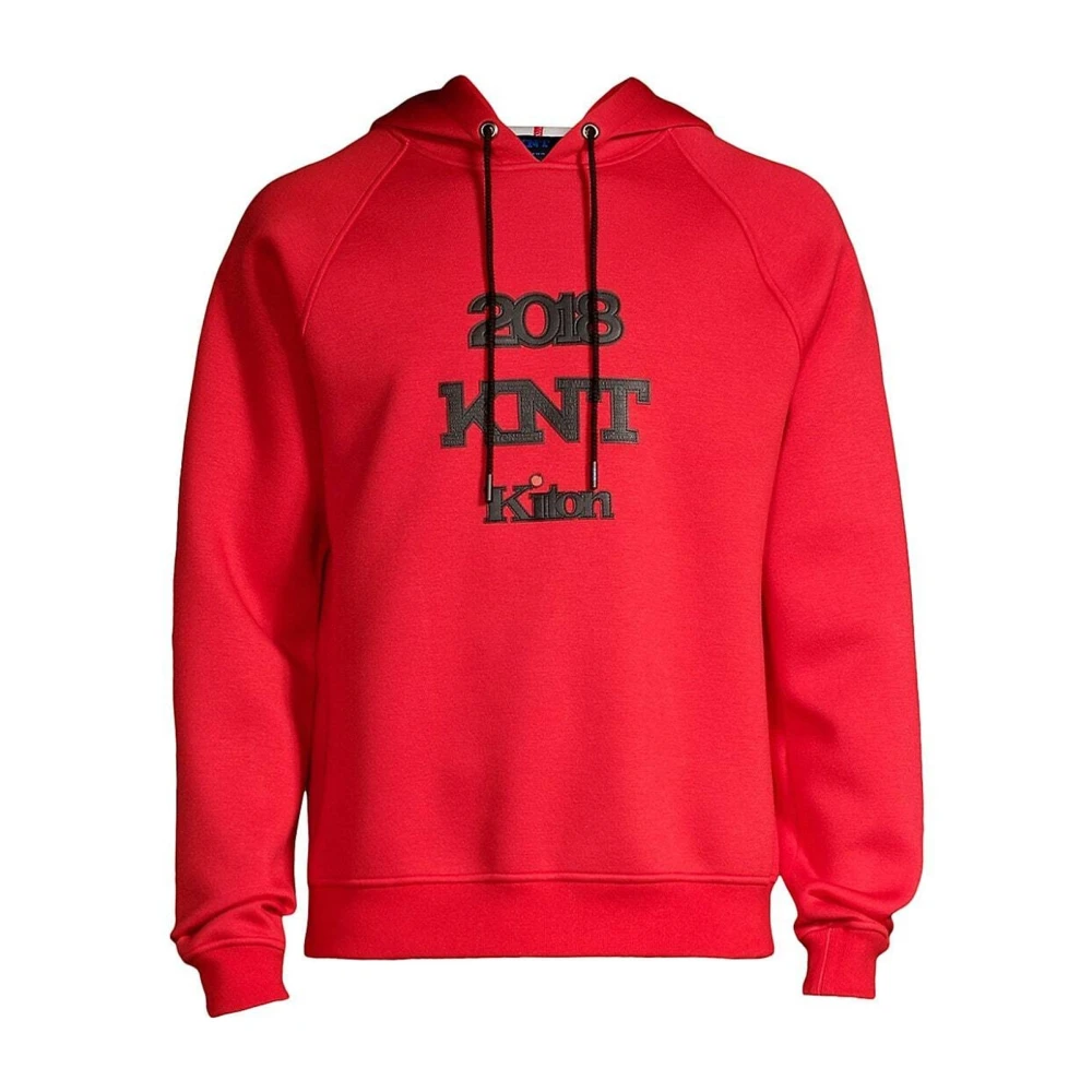 Kiton Hoodie met Logodetail Red Heren