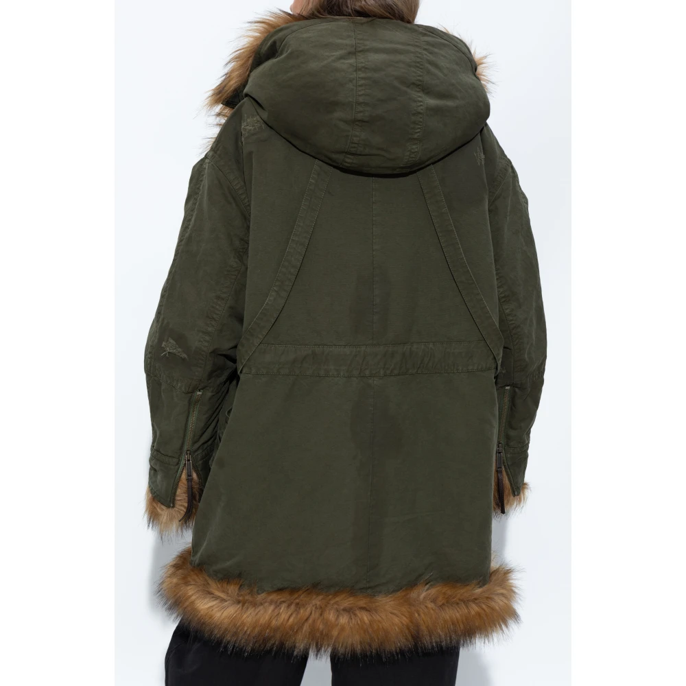 Dsquared2 Eenvoudige parka jas Green Dames