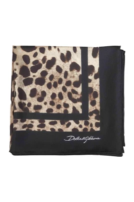Leopardmönstrad Silk Twill Foulard