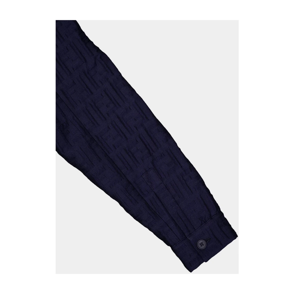 Fendi Blauwe Katoen-Nylon Blouson Jas Blue Heren