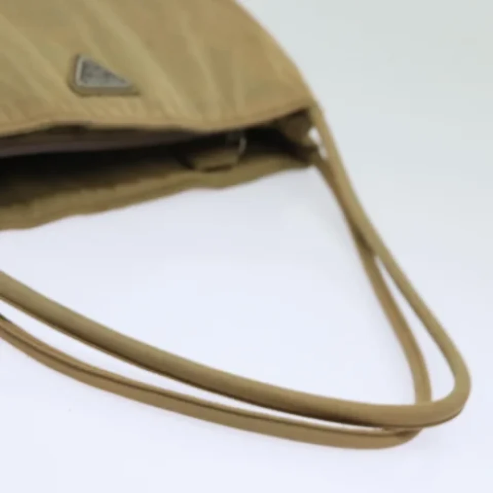 Prada Vintage Pre-owned Nylon prada-bags Beige Dames