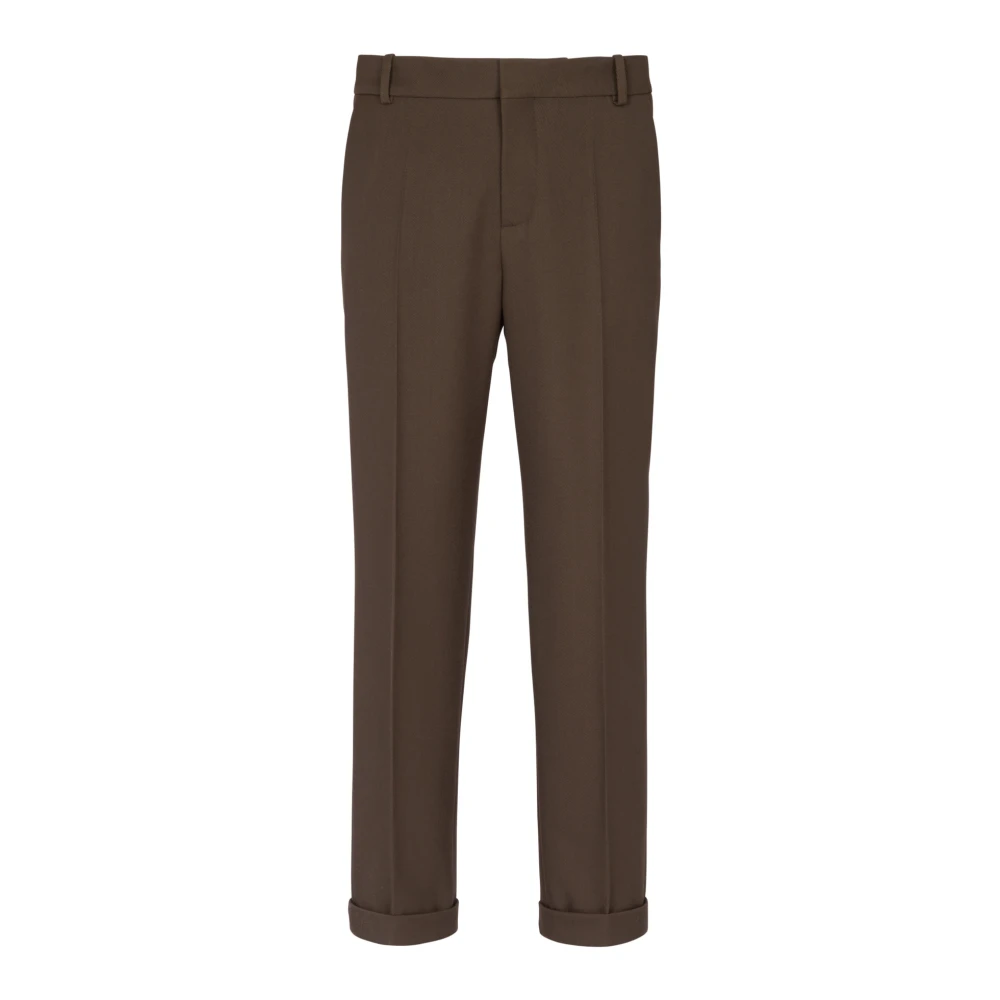 Balmain Rechte getailleerde twill broek Brown Heren