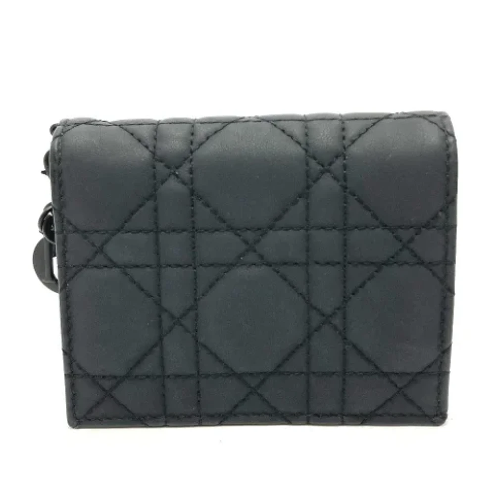 Dior Vintage Pre-owned Leather wallets Black Dames