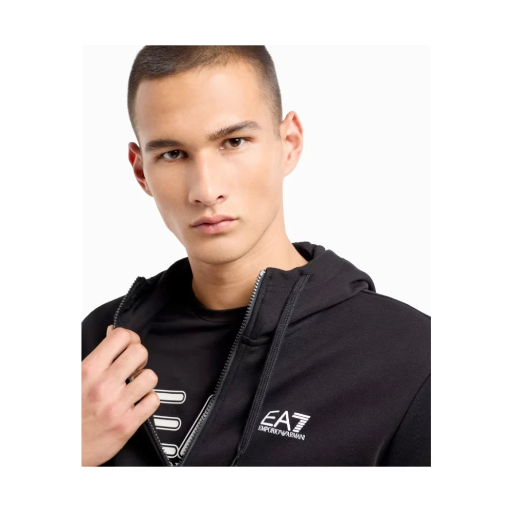 Emporio Armani EA7 Zwart hoodie en jogger set Black Heren