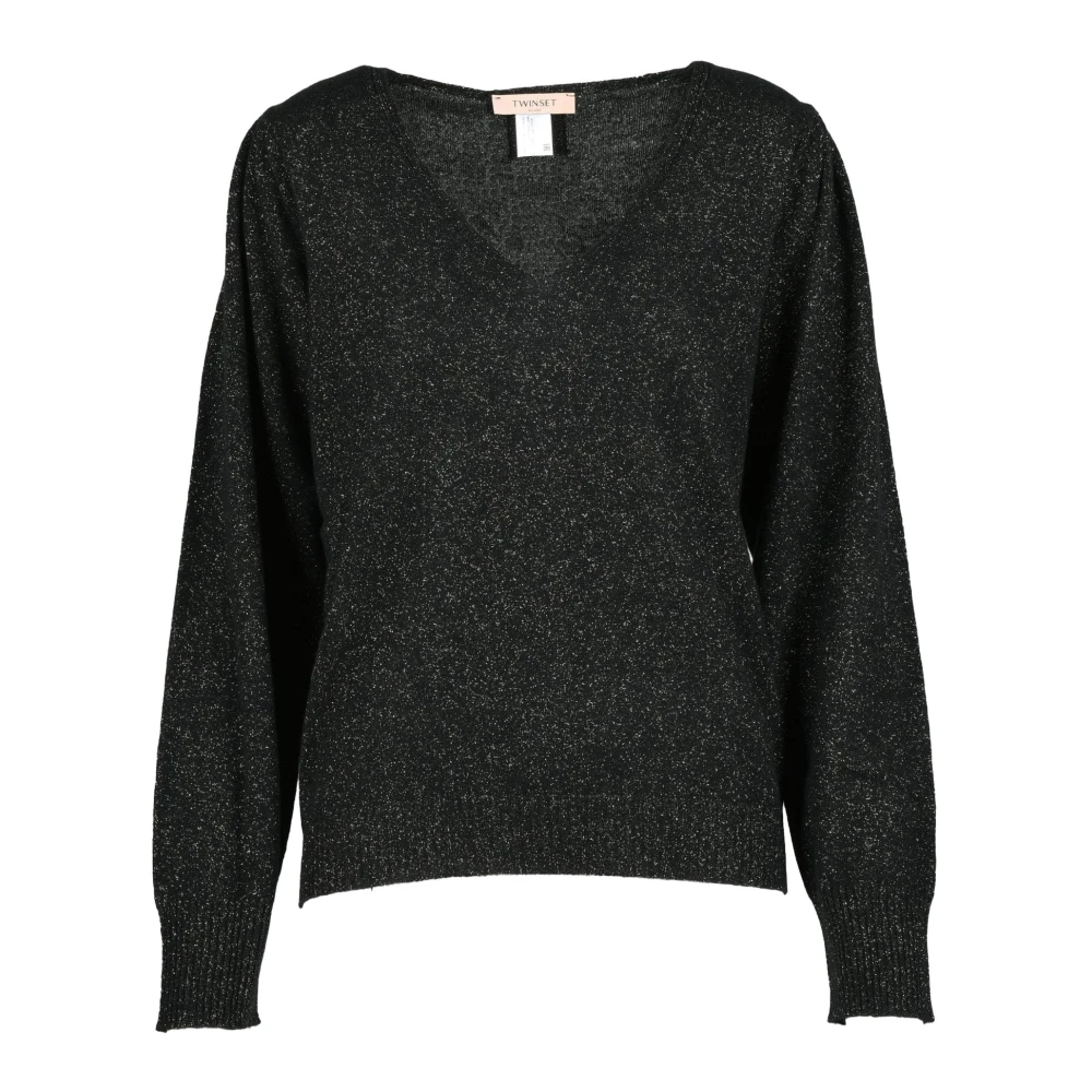 Twinset Wol Kasjmier Blend Trui Black Dames
