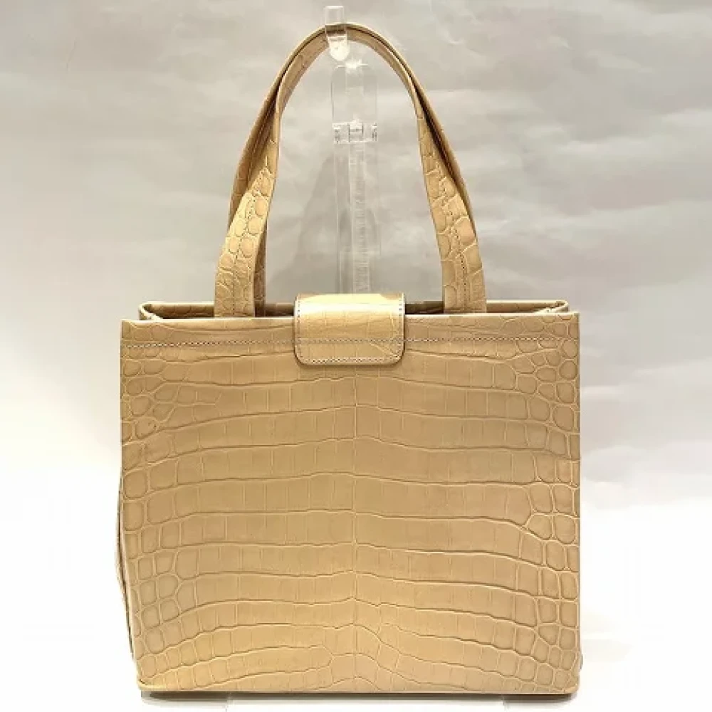 Salvatore Ferragamo Pre-owned Leather handbags Beige Dames