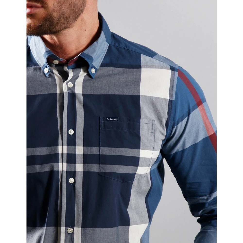 Barbour Op Maat Gemaakt Overhemd Zomer Navy Multicolor Heren