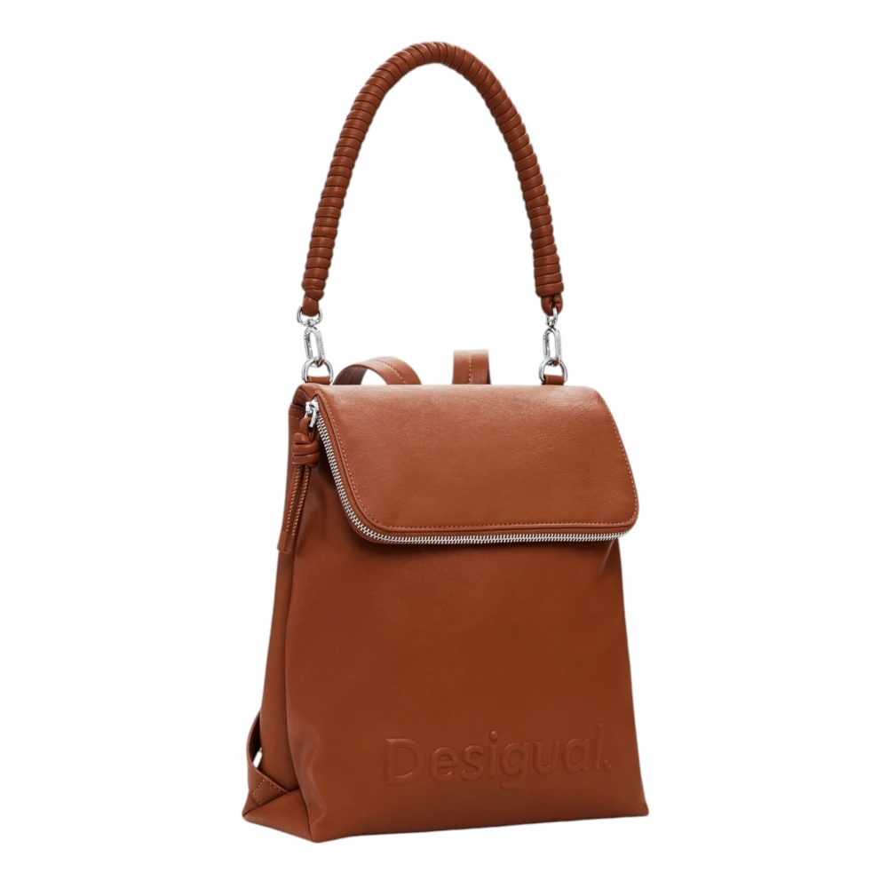 Desigual Stijlvolle damesrugzakken voor lente zomer Brown Dames
