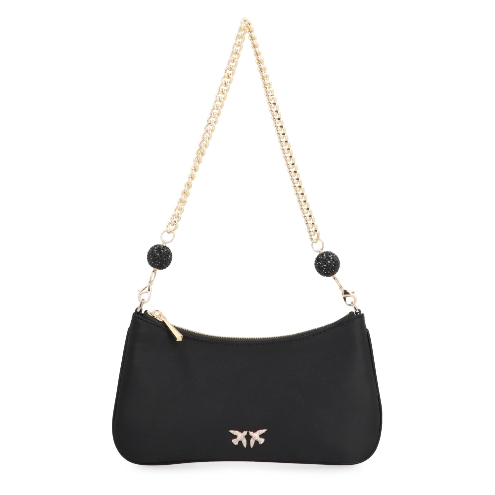 pinko Satin Love Birds Schoudertas Black Dames