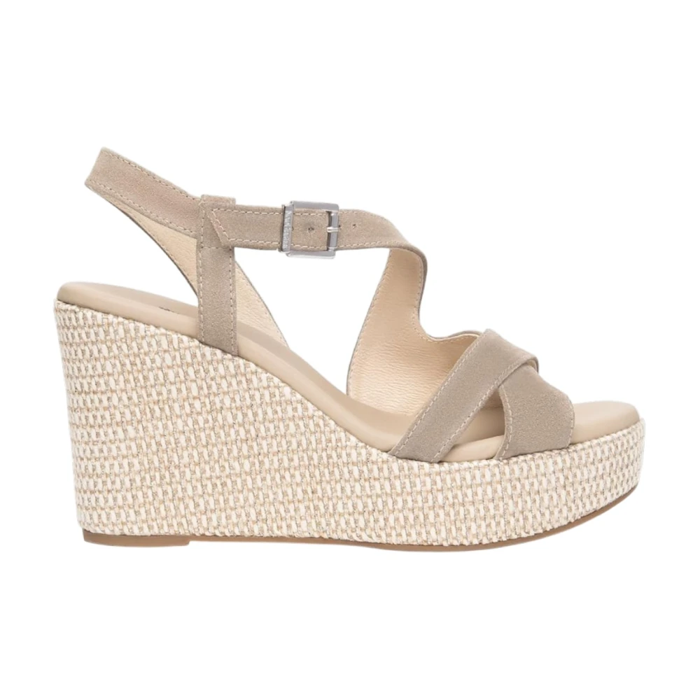 Nerogiardini Beige Wedges, Female, 5 Uk, E616020d Wedge Sandal