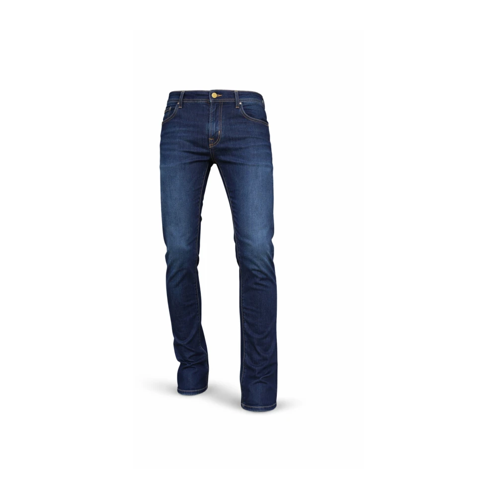 Jacob Cohën Uomo Blu Denim Stretch Navy Con Cuciture Dettagliate