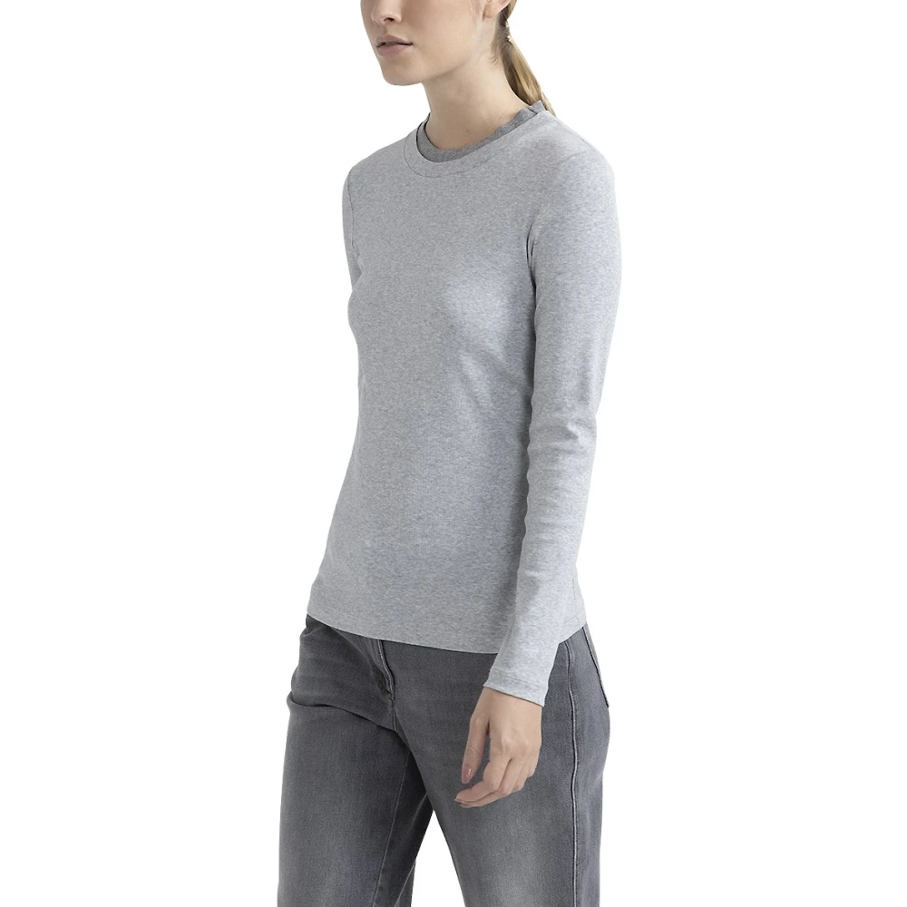 PESERICO Stretch jersey T-shirt Gray Dames
