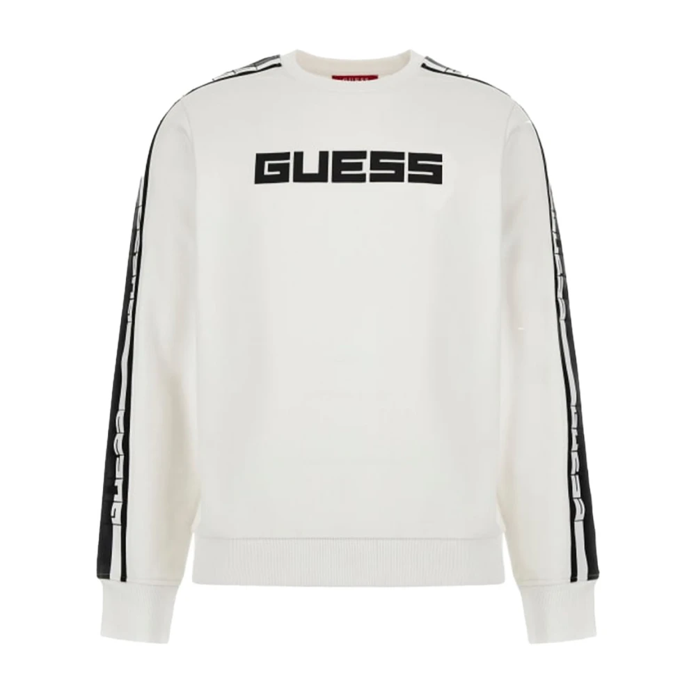 Guess ML Logo Katoenen Sweatshirt Wit White Heren