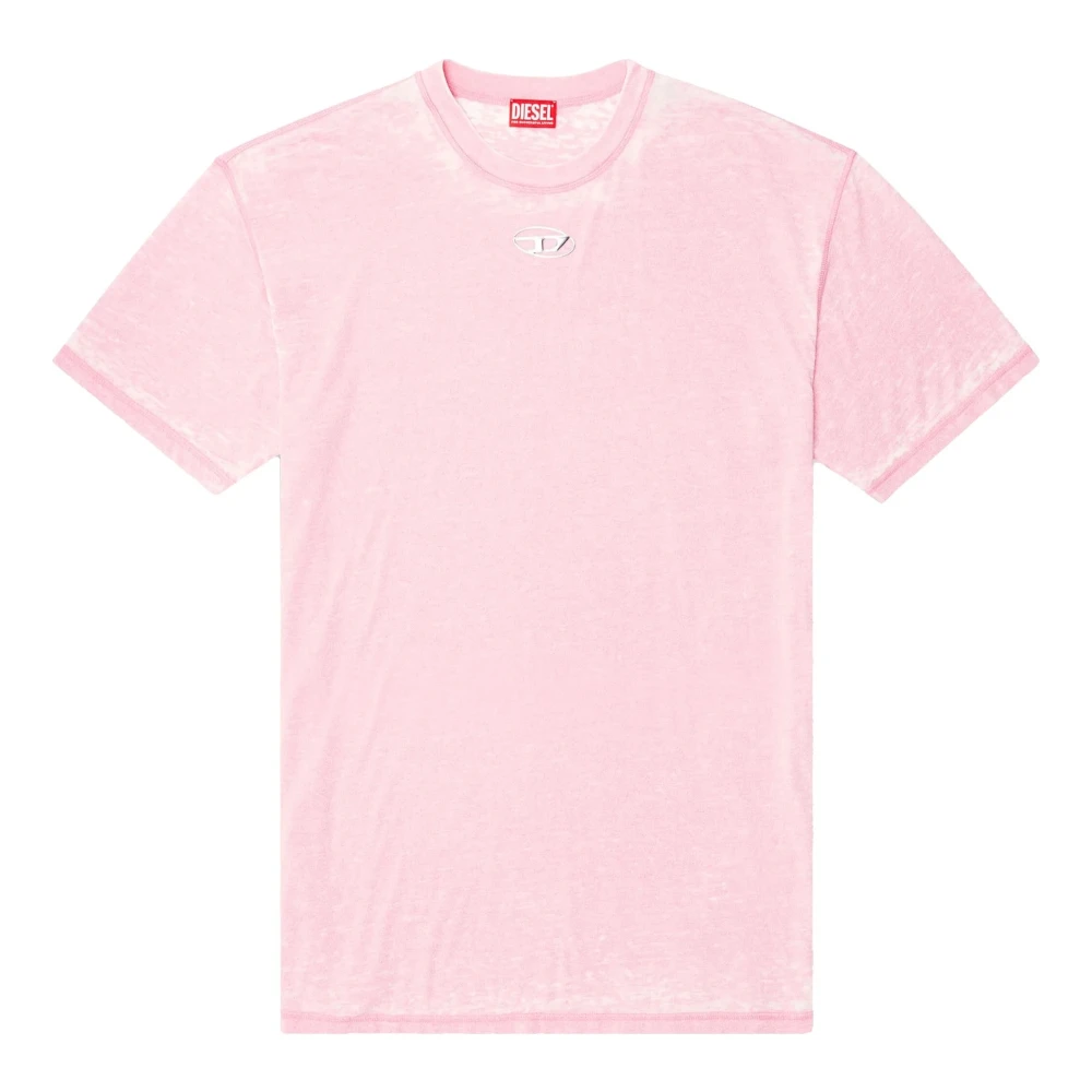 Diesel Roze T-shirts en Polos Pink Heren