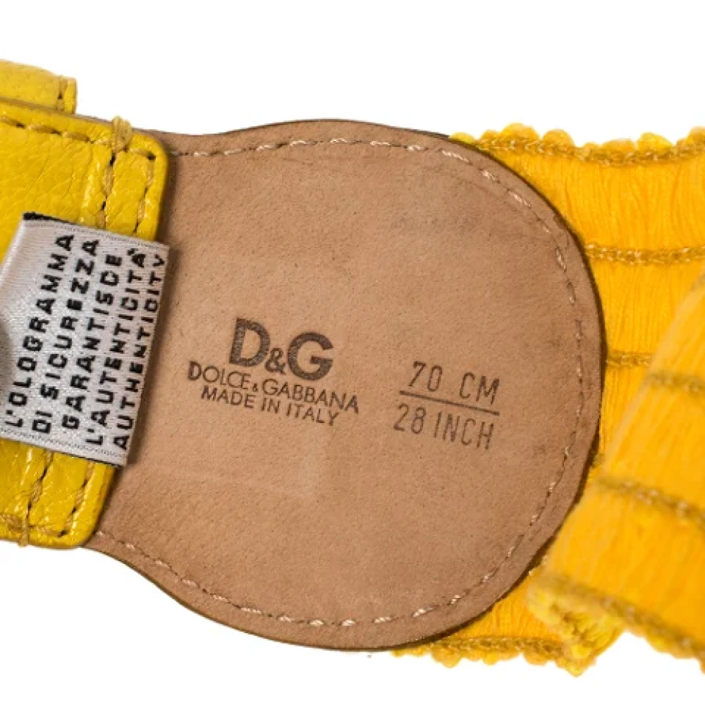 Dolce & Gabbana Pre-owned Leather belts Yellow Dames