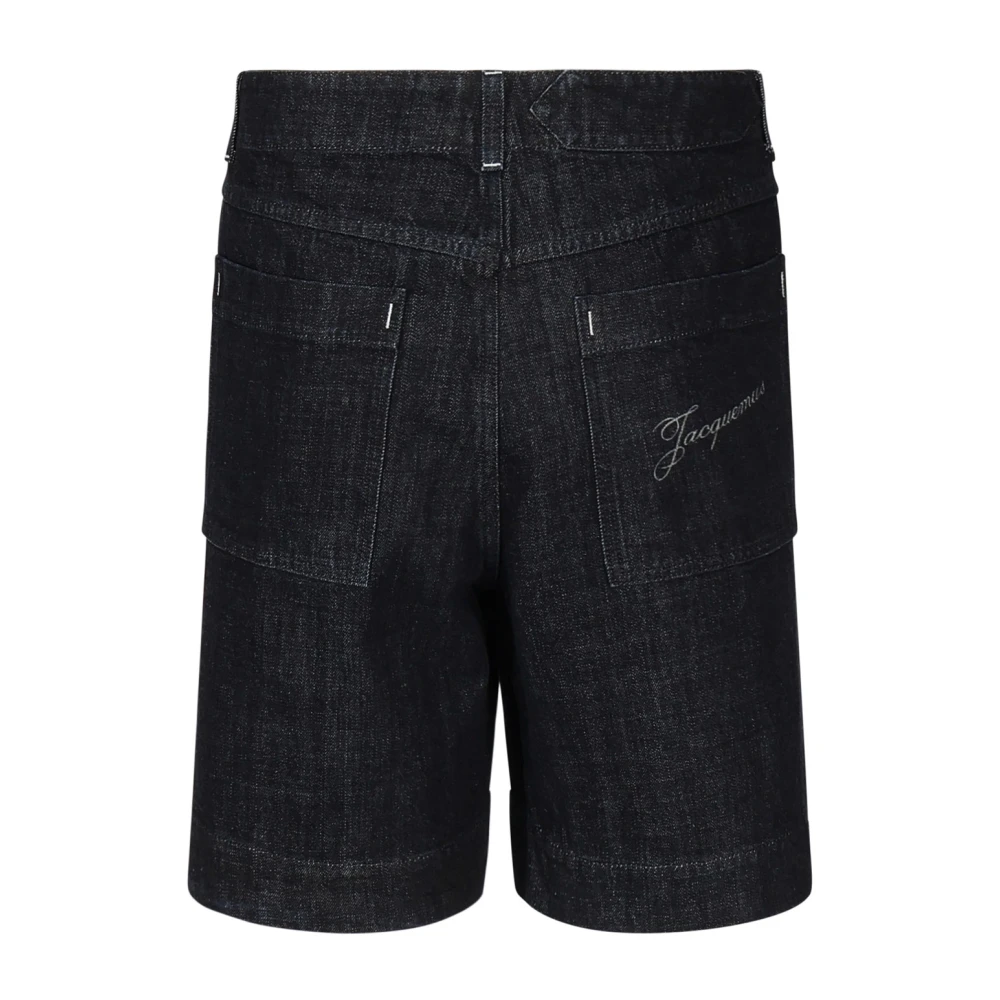 Jacquemus Denim Bermuda Shorts Straight Leg Blauw Blue Heren