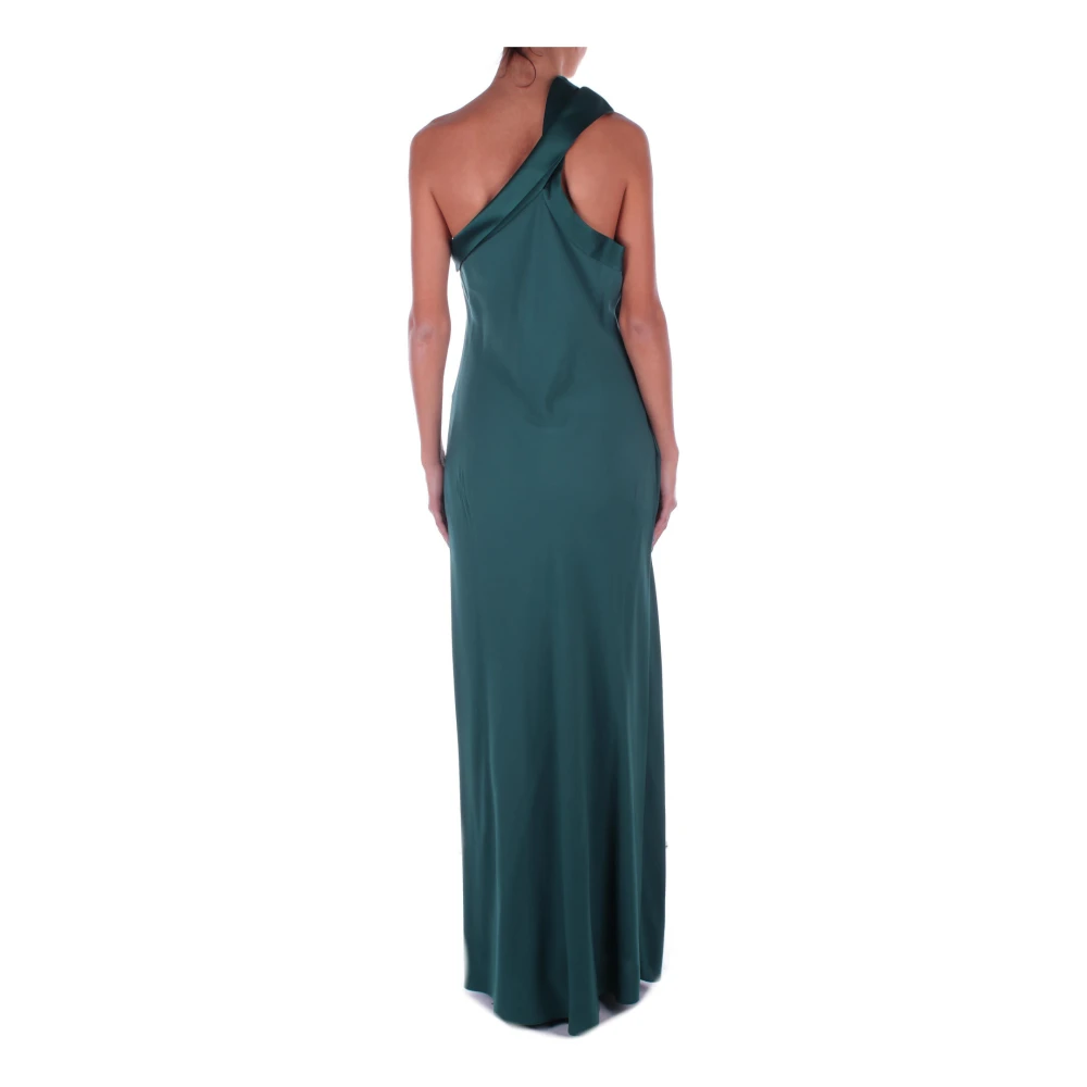Max Mara Groene jurk met één schouder en zijrits Green Dames