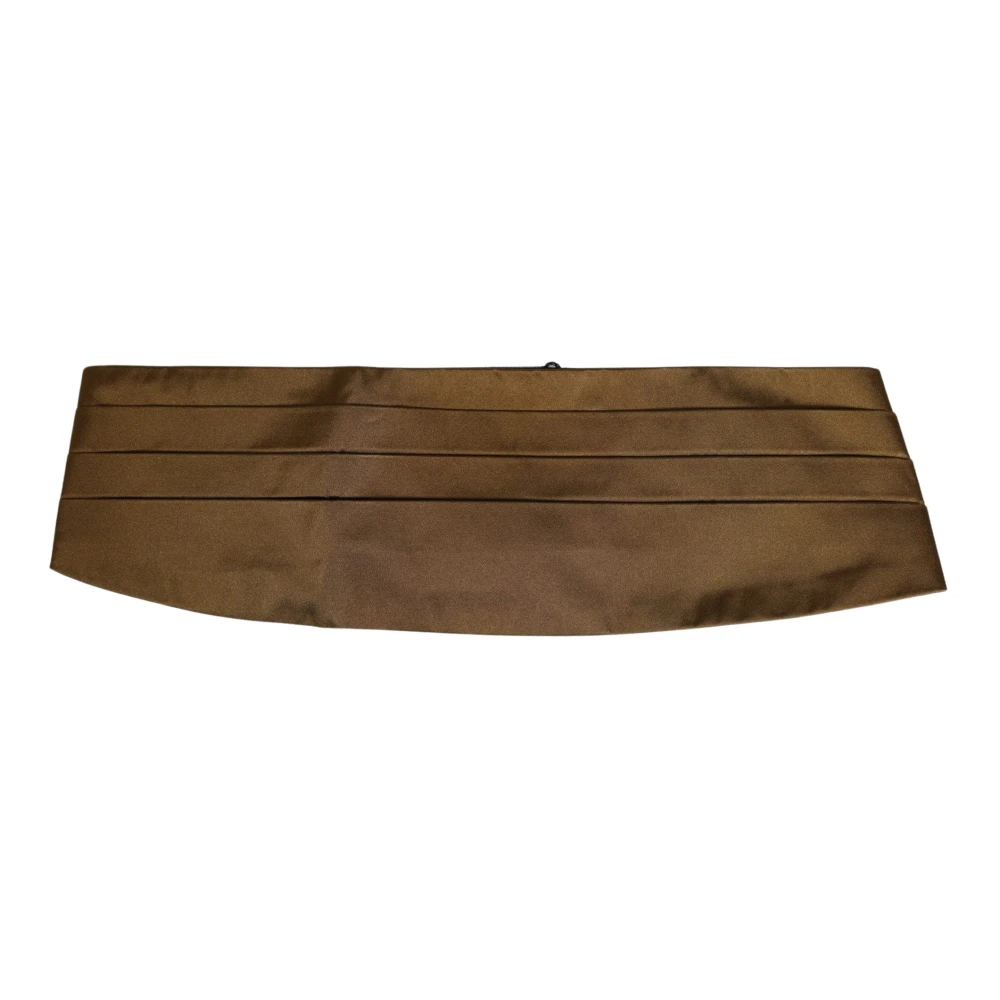 Dolce & Gabbana , Belts, Male, Brown, M, Brown Men 100% Silk Belt Waist Cummerbund - Image 1