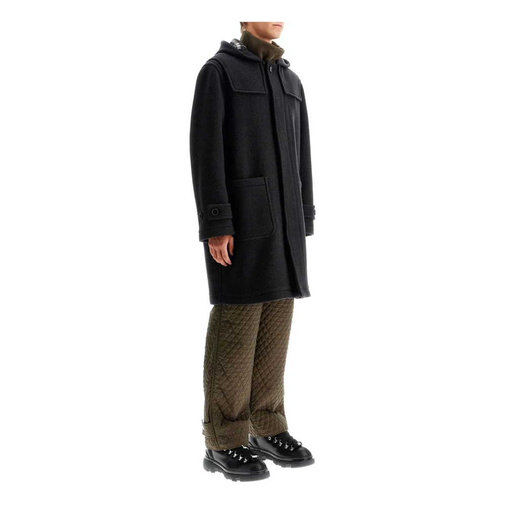 Burberry Klassieke wollen jas met ruitpatroon Black Heren