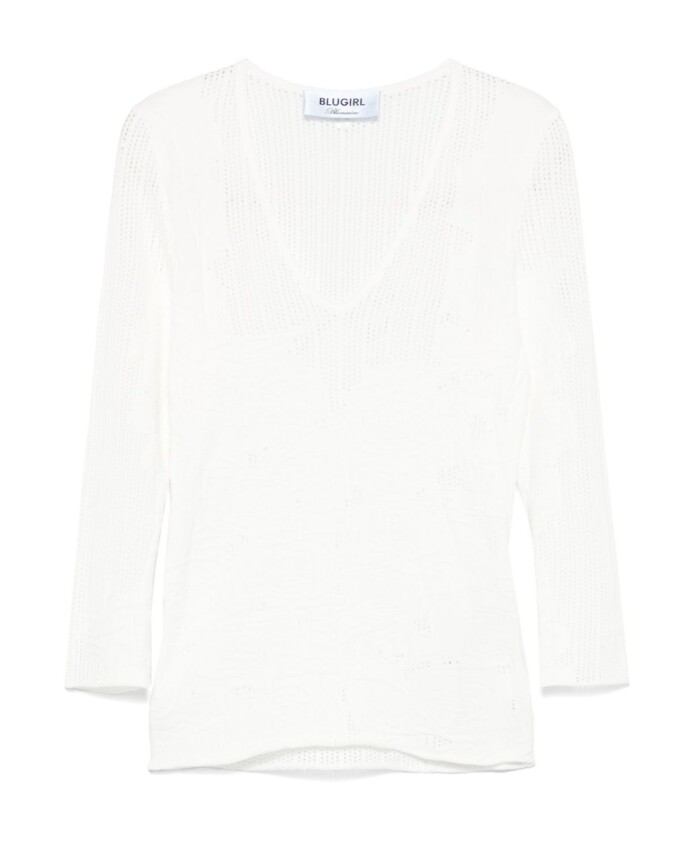 witte-v-hals-trui-met-textuur