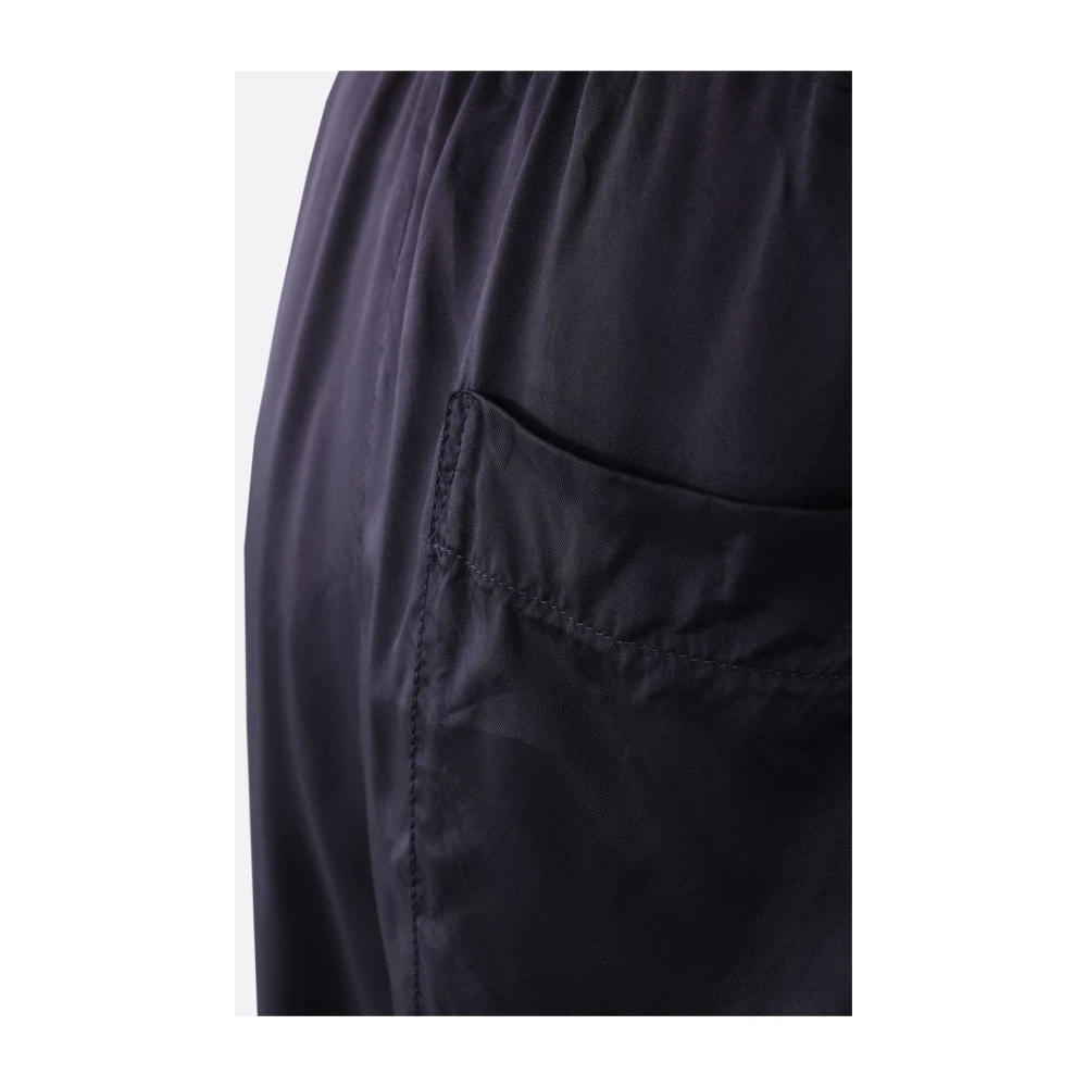 Dries Van Noten Blauwe Twill Elastische Taille Shorts Blue Heren