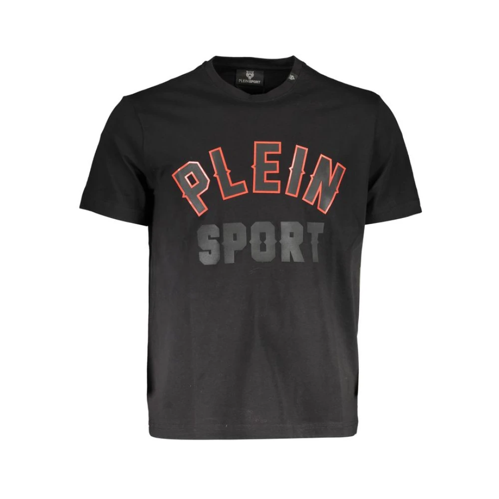 Plein Sport Men's Black Cotton Logo Print Tee - Training T-Shirts & Tops - 2XL - Sport