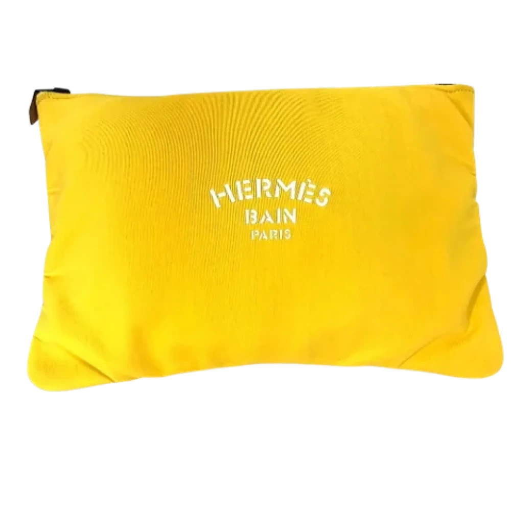 Hermès Vintage Pre-owned Fabric clutches Yellow Dames