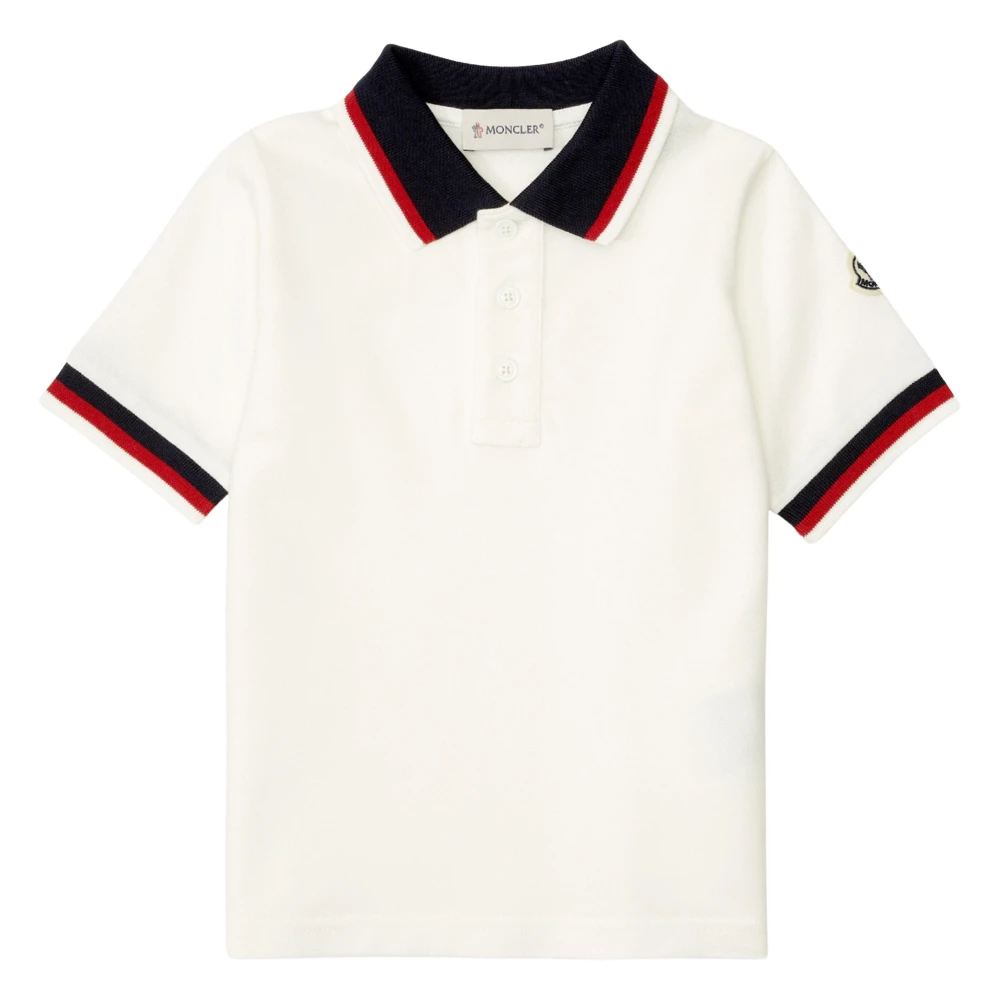 Moncler Boys Beige Cotton Polo Shirt - Kids Short Sleeve T-Shirts - 6 Y - Kids