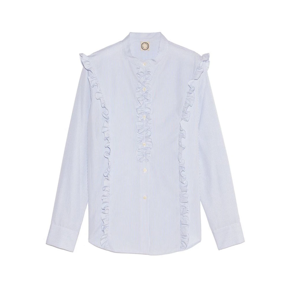 Ines De La Fressange Paris Prairy blauw katoenen overhemd Blue Dames