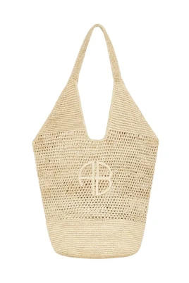 Leah Logo Hobo Raffia