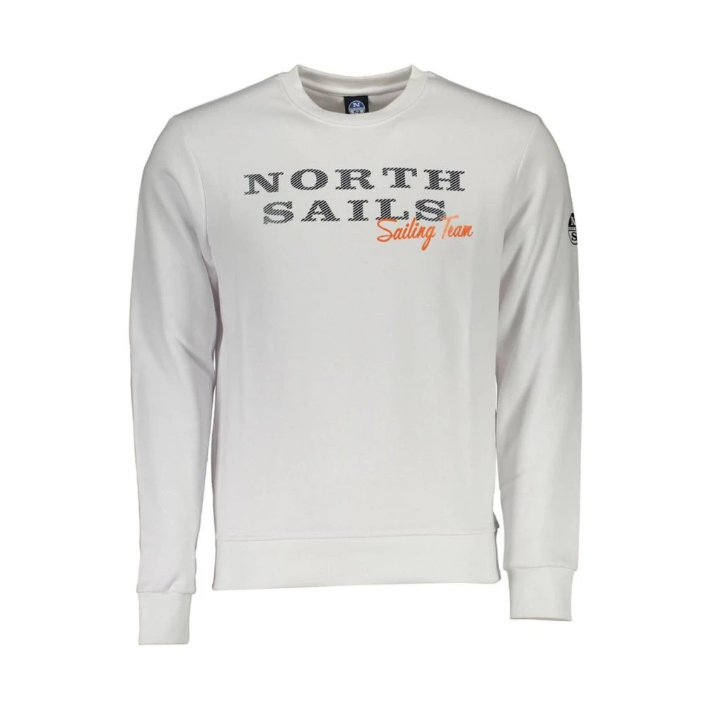 North Sails Men's White Sweatshirts, 2XL, Nautical Logo Crew Sweatshirt