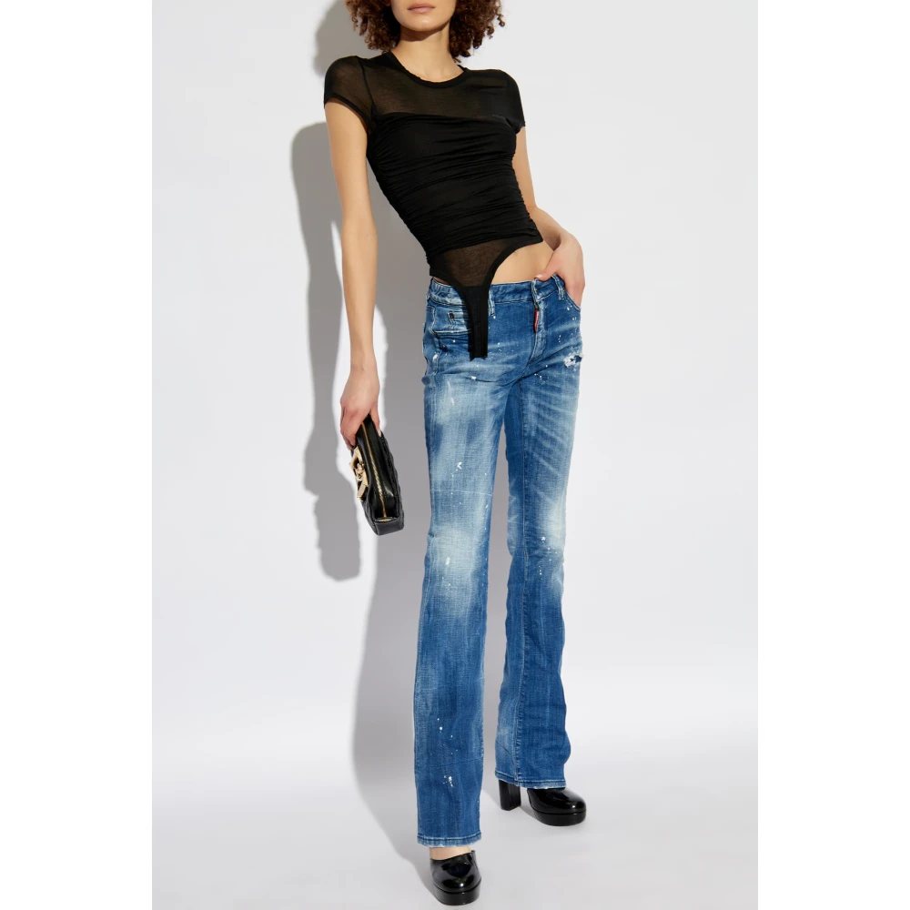 Dsquared2 Jeans Medium Waist Flare Blue Dames