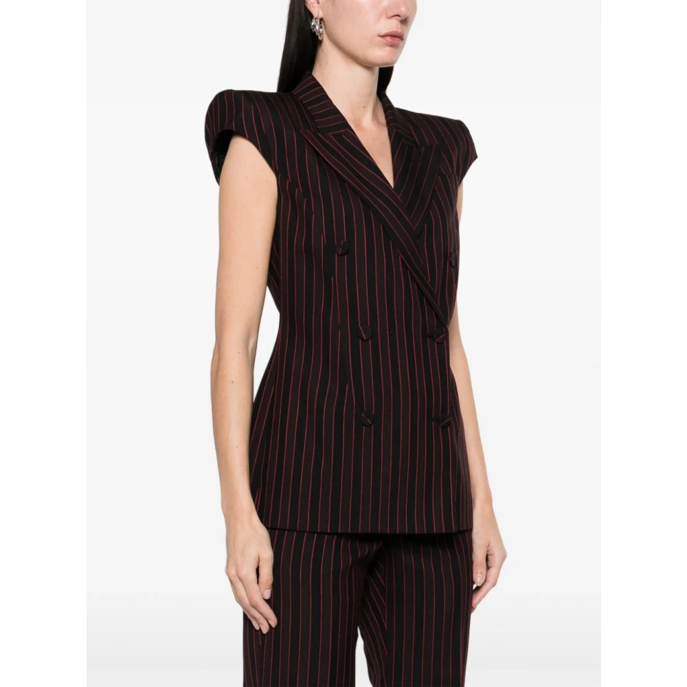 alexander mcqueen Elegante buitenkleding in zwart en bordeaux Red Dames